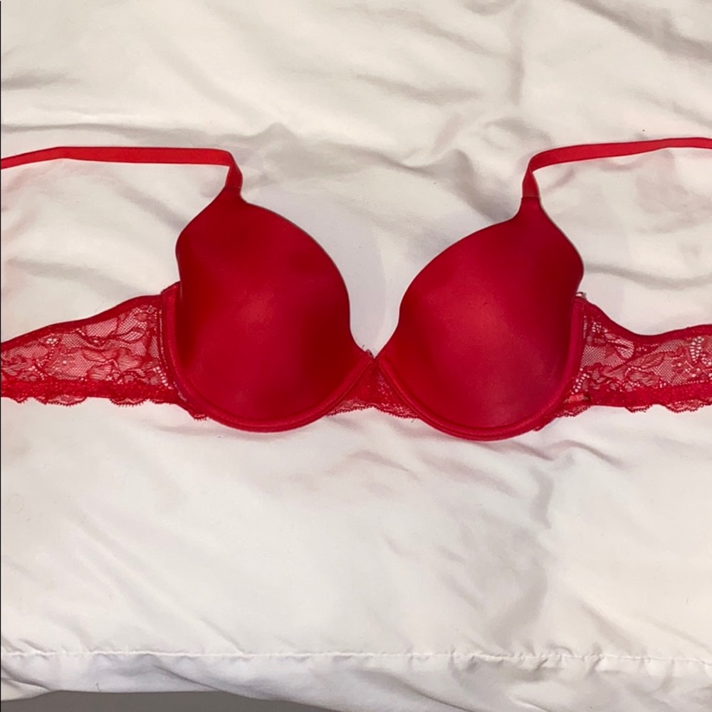 Brand New - Red Calvin Klein Bra with Lace Band